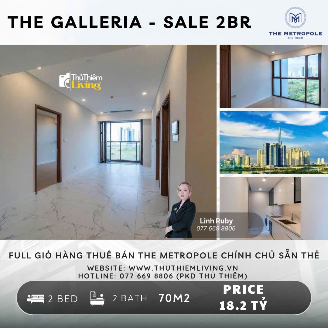Bán Căn Hộ 2PN Cao Cấp The Galleria, 70m2, View Sông, Giá Tốt Nhất!
